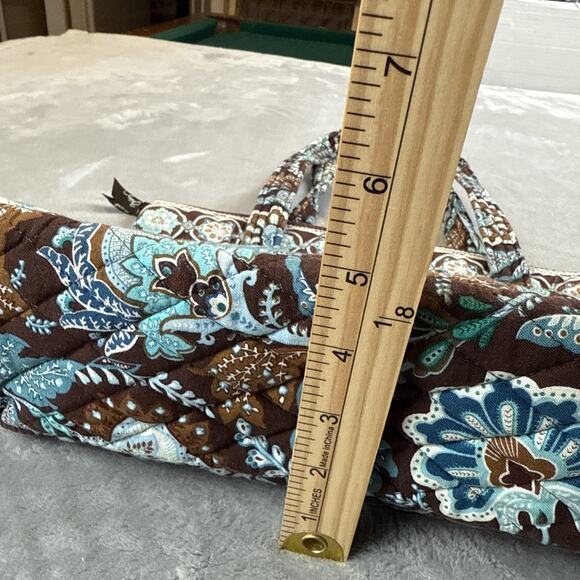 Vera Bradley Java Blue Tote Bag Turquoise Brown Quilted Cotton Boho USA - Picture 5 of 9